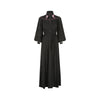 1970s Ossie Clarke Black Muslin Embroidered Maxi Dress