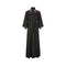1970s Ossie Clarke Black Muslin Embroidered Maxi Dress