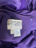 1970s Purple Feather Trimmed Trapeze Dress-CIRCA VINTAGE LONDON