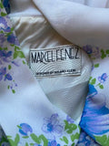 1970s Roland Klein for Marcel Fenez Floral Accordion Pleat Dress