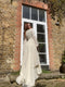 ARCHIVE: 1970s Simon Ellis Couture Trumpet Sleeve Wedding Dress