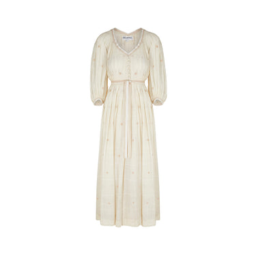 1970s Ted Lapidus Muslin Hooded Swiss-Dot Dress