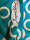 1970s Turquoise Polka Dot and Circle Print Dress with Sleeveless Jacket-CIRCA VINTAGE LONDON