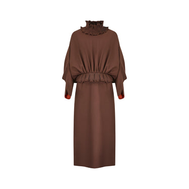 ARCHIVE - 1970s Yuki for Rembrandt Brown Batwing Sleeve Dress