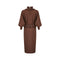 1970s Yuki for Rembrandt Brown Batwing Sleeve Dress