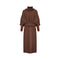 1970s Yuki for Rembrandt Brown Batwing Sleeve Dress