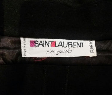 ARCHIVE - Yves Saint Laurent 1970s Black Wool Two Way Cape With Wool Braid Trims