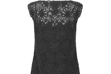 1990s Moschino Cheap & Chic Black Beaded Textured Slip Dress