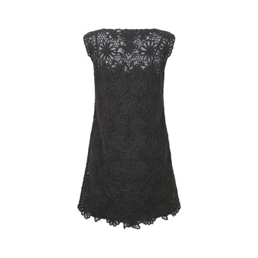 1990s Moschino Cheap & Chic Black Beaded Textured Slip Dress