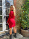 1990s Alaia Red Knitted Body Con Dress