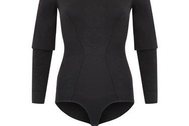 1987 Alaia Runway Documented Black Long Sleeve Bodysuit