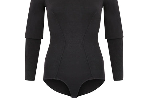 1980s Alaia Black Long Sleeve Bodysuit
