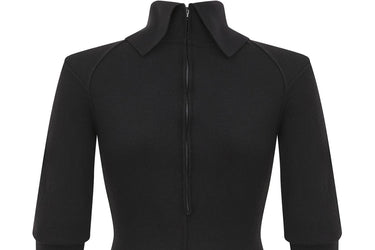 1987 Alaia Runway Documented Black Long Sleeve Bodysuit
