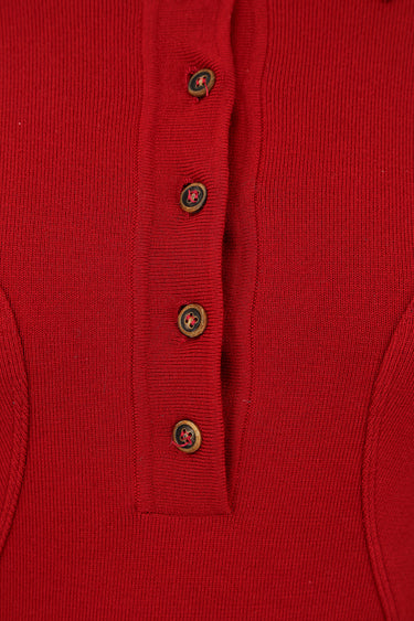 1990s Alaia Red Knitted Body Con Dress