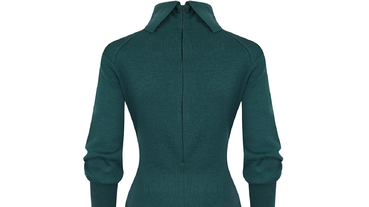 ARCHIVE - 1980s Alaia Wool Teal Green Bodycon Dress CIRCA VINTAGE ARCHIVE - 1980s Alaia Wool Teal Green Bodycon Dress CIRCA VINTAGE