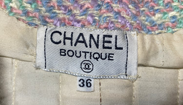 ARCHIVE - 1988 Chanel Pastel Wool Fantasy Tweed CC Button Jacket