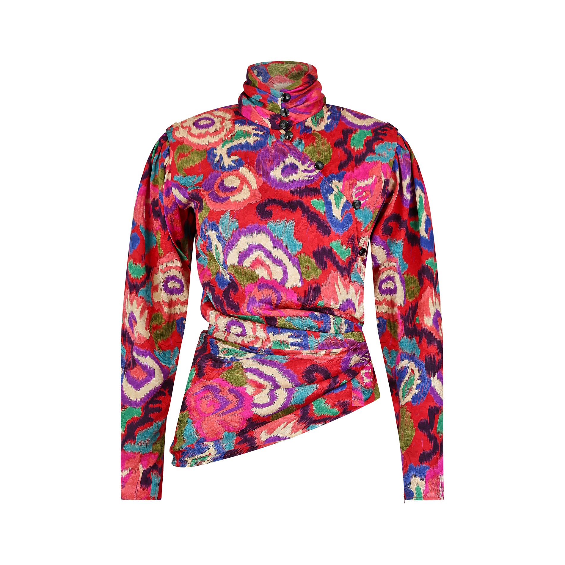 1980s Emmanuel Ungaro Silk Asymmetric Jacket
