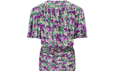 1980s Frank Usher Floral Ruched Dress with Floaty Jacket