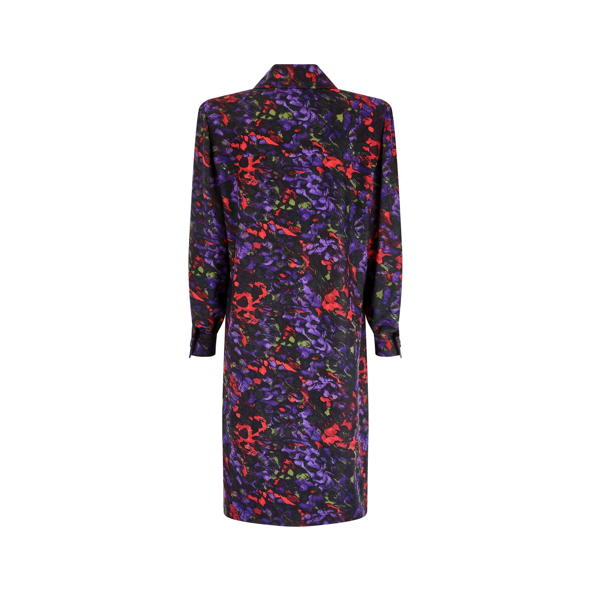 1980s Givenchy Boutique Abstract Floral Shirt Dress