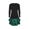 1980s Guy Laroche Black Wool and Silk Taffeta Dress