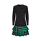 1980s Guy Laroche Black Wool and Silk Taffeta Dress