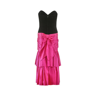 ARCHIVE - 1980s Hidy Misawa Black Velvet and Hot Pink Silk Dress