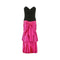 1980s Hidy Misawa Black Velvet and Hot Pink Silk Dress