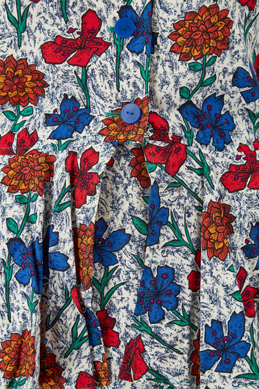 1980s Jean Muir Floral Viscose Peplum Skirt Suit