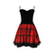 1980s John Charles Black Velvet and Tartan Dress