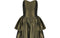 1980s Katerina Strapless Olive Green Taffeta Dress