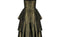 1980s Katerina Strapless Olive Green Taffeta Dress