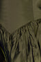 1980s Katerina Strapless Olive Green Taffeta Dress