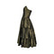 1980s Katerina Strapless Olive Green Taffeta Dress