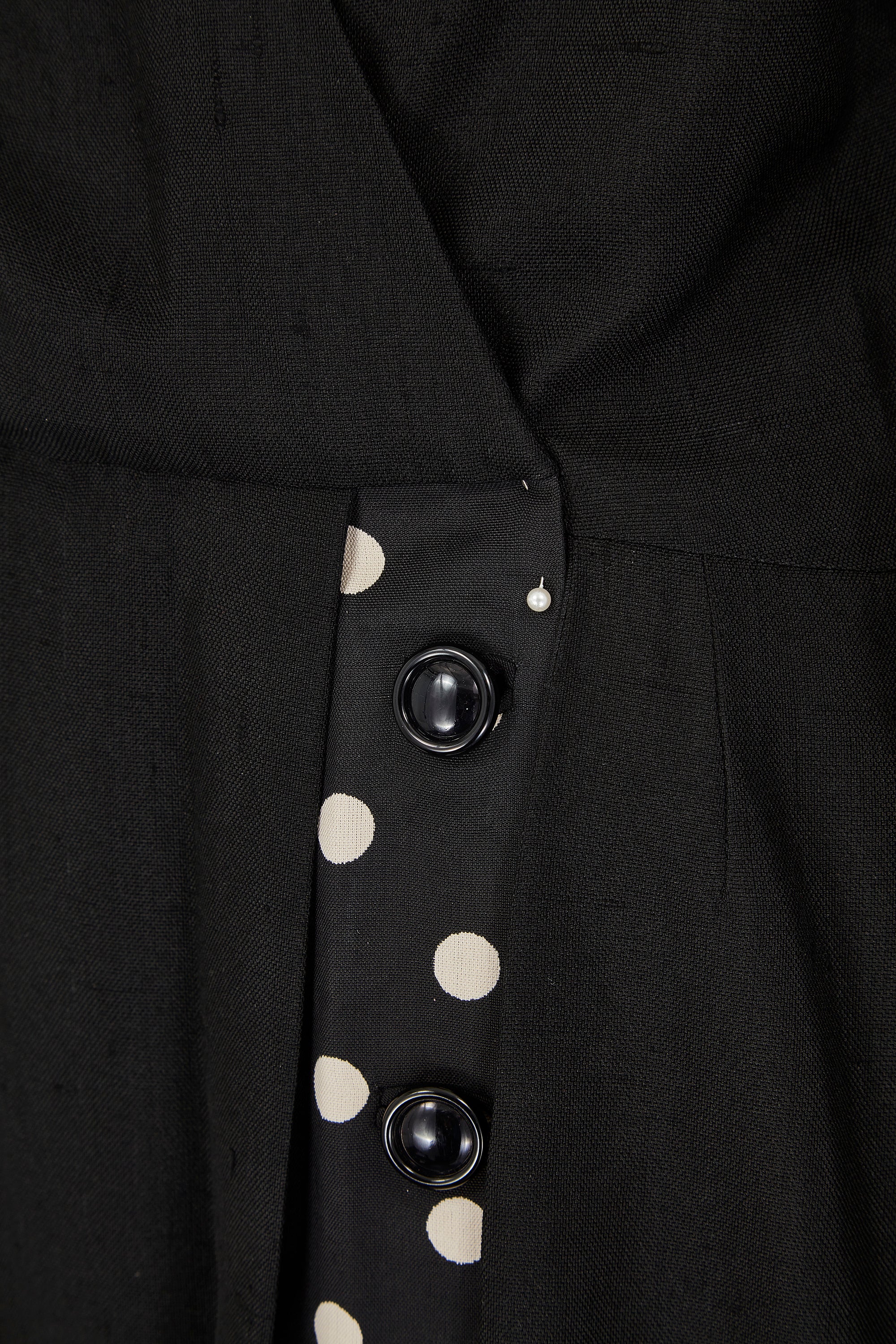 1980s Pierre Balmain Haute Couture Linen Monochrome Coat Dress