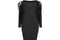 1980s Black Silk Jersey Batwing Dress with Leather Applique