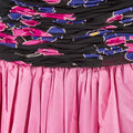 1980s Valentino Floral Silk Dress with Taffeta Skirt