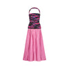 1980s Valentino Floral Silk Dress with Taffeta Skirt