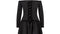 1980s Victor Edelstein Black Silk Cold Shoulder Velvet Ribbonwork Dress