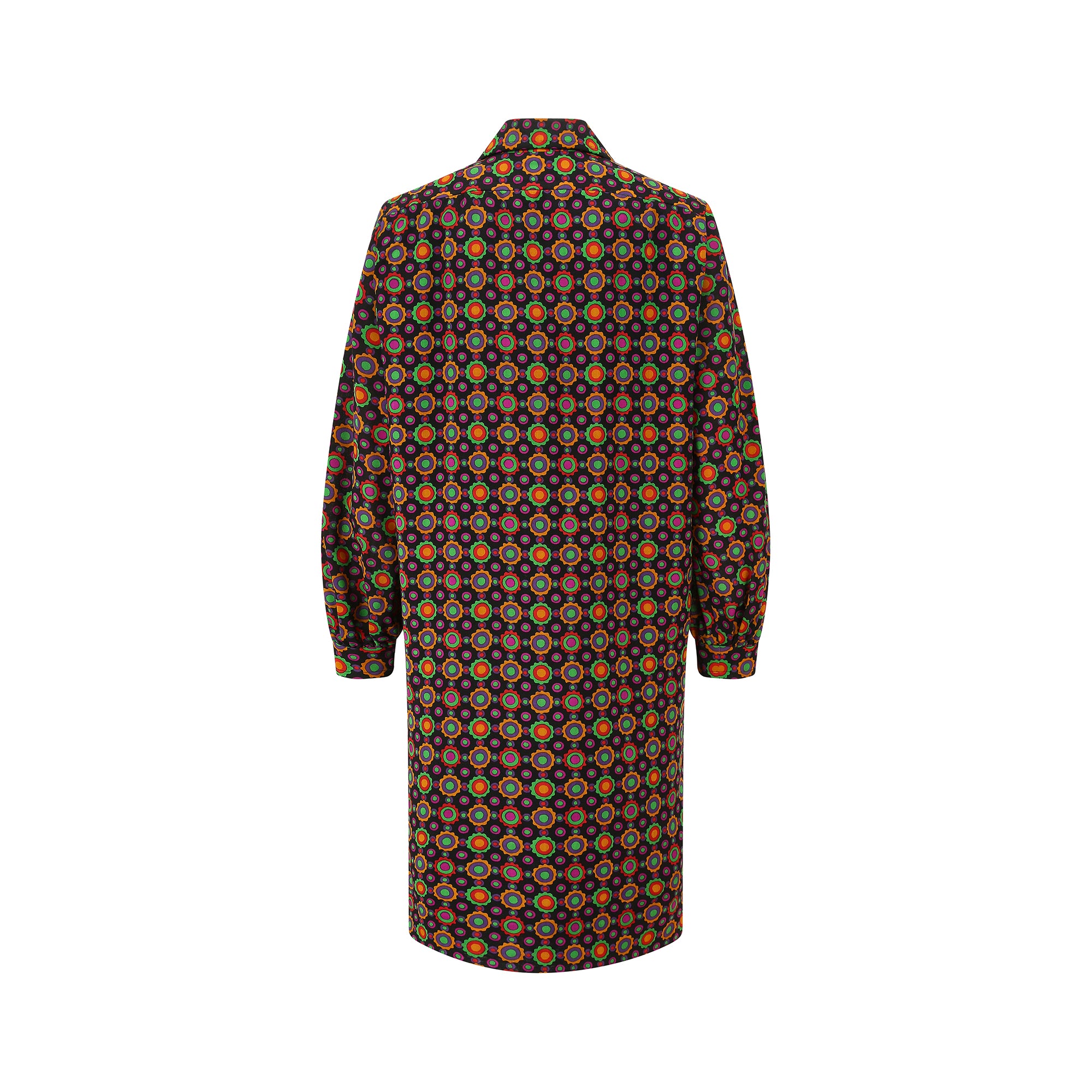 1990 Yves Saint Laurent Colourful Abstract Print Shirtwaister Dress