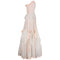 1980s Andrea Wilkin Silk Tiered Peach Strapless Maxi Dress
