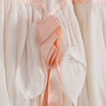 1980s Andrea Wilkin Silk Tiered Peach Strapless Maxi Dress