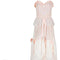 1980s Andrea Wilkin Silk Tiered Peach Strapless Maxi Dress
