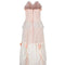 1980s Andrea Wilkin Silk Tiered Peach Strapless Maxi Dress