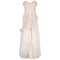 1980s Andrea Wilkin Silk Tiered Peach Strapless Maxi Dress