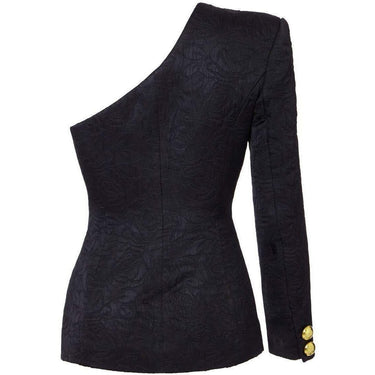 ARCHIVE - 1980s Chelsea Design Co. Asymmetrical Black Jacket With Gold Buttons