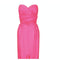 1980s Frank Usher Shocking Pink Strapless Fishtail Evening Dress