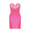 1980s Frank Usher Shocking Pink Strapless Fishtail Evening Dress