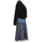 1980s Guy Laroche Blue and Black Velvet Polka Dot Dress Suit