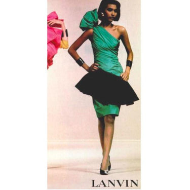 ARCHIVE: 1980s Hot Pink Lanvin One Shoulder Dress With Peplum