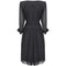 1980s Lanvin Black Silk Chiffon Pleated Dress With Bow Embellishment